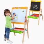 Vaikiška medinė sulankstoma dvipusė magnetinė piešimo lenta vaikams | Reguliuojamas aukštis | Tooky TL113